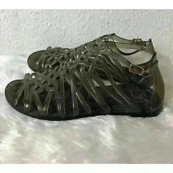 Diane Von Furstenberg Jaya Gladiator Womens Size 6/6.5 Smoke Jelly Sandals - Picture 1 of 10
